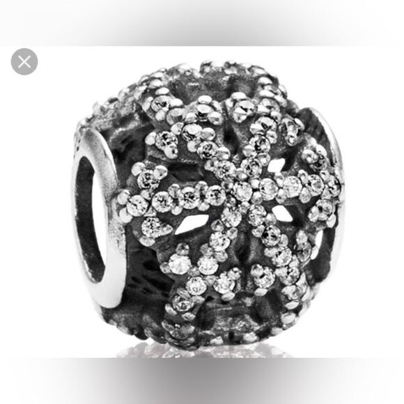 Pandora Tare Limited Edition Charm Christmas Snowflake 2013 Let It Snow 791187CZ - Picture 2 of 11